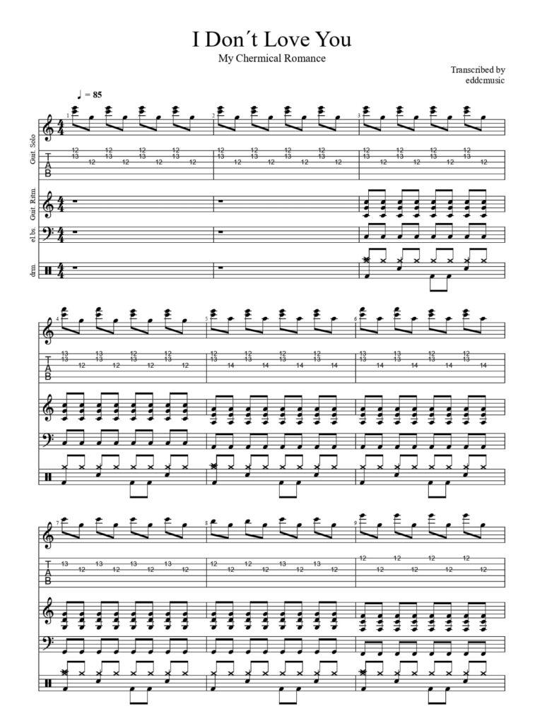 I Dont Love You (Partitura)